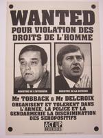 Affiche pour Alternative Libertaire Wanted pour la violation des droits de l'homme (Bruxelles)